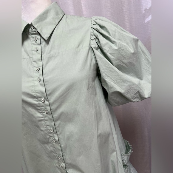 Aureum mint green pleated dress | size small - Picture 5 of 10